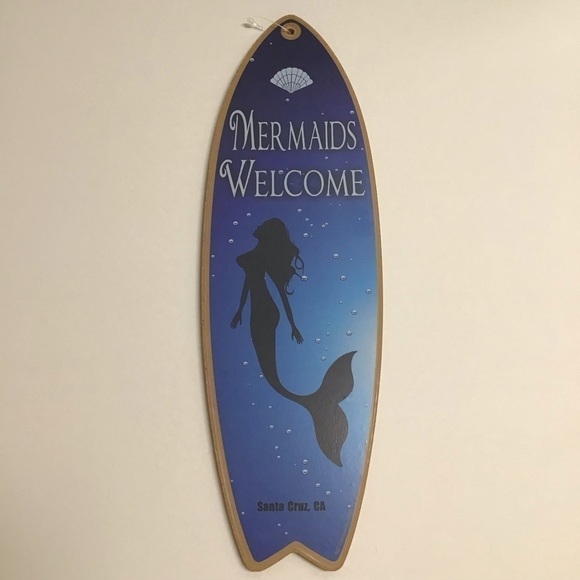 Santa Cruz CA Mermaids Welcome Beach Fantasy Surfboard Sign Wall Art 5x16” NEW - Picture 7 of 15